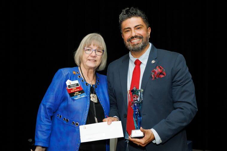 Arizona REALTORS® 2025 President  Sindy Ready and West & Southeast REALTORS® of the Valley Member Josh Carmona.